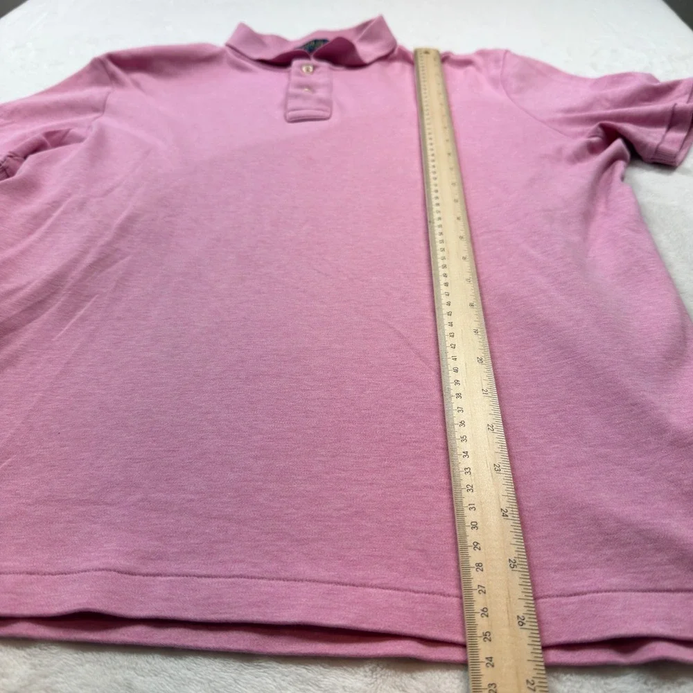 Polo Ralph Lauren Polo Shirt Mens Large Pink Good Heathered Short Sleeve‎ Logo